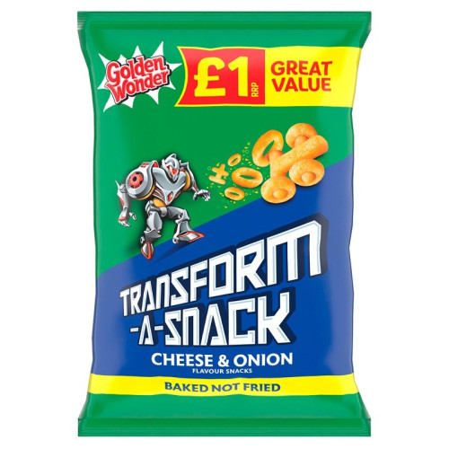 GOLDEN WONDER TRANSFORM-A-SNACK CHEESE & ONION CRISPS 1x18x56G PMP &Acirc;&pound;1.00