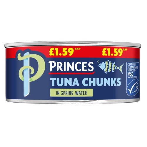 PRINCES TUNA CHUNKS IN SPRING WATER 1x12x145G PMP &Acirc;&pound;1.59