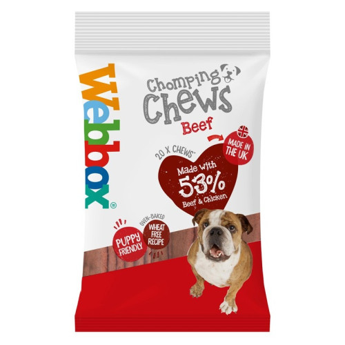 WEBBOX CHOMPING CHEWS BEEF DOG TREAT 1x10x200G