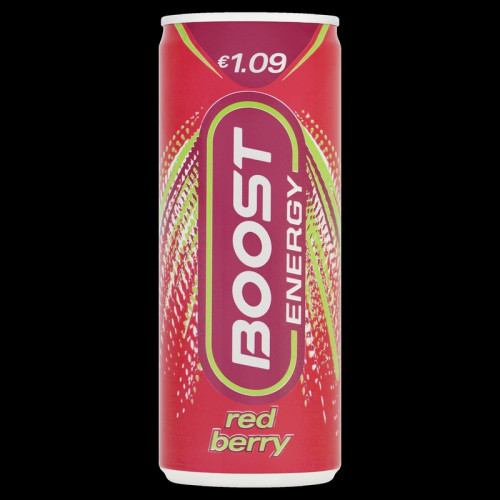 BOOST ENERGY RED BERRY CAN 1x24x250ML PMP &Acirc;&pound;0.75