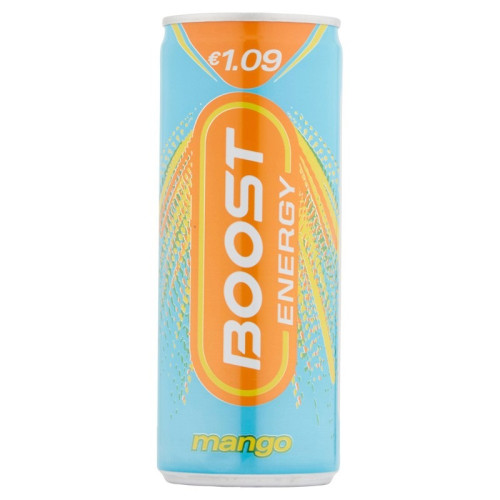 BOOST ENERGY MANGO CAN 1x24x250ML PMP &Acirc;&pound;0.75