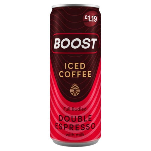 BOOST DOUBLE ESPRESSO ICED COFFEE 1x12x250ML PMP &Acirc;&pound;1.19