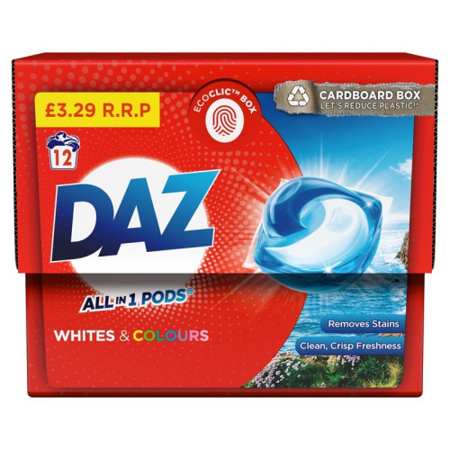 DAZ ALL IN ONE WHITE + COLOUR PODS 1x4x12s PMP &Acirc;&pound;3.29