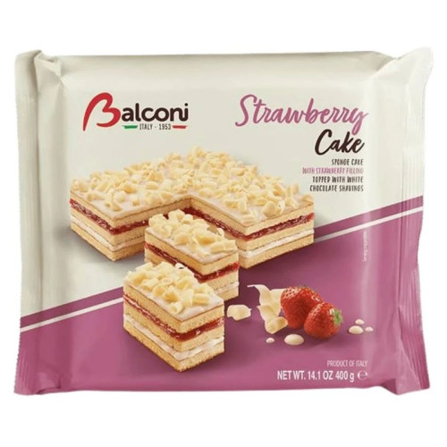 BALCONI TRANCETTO STRAWBERRY STRAWBERRY CREAM FILLING CAKE 1x400G