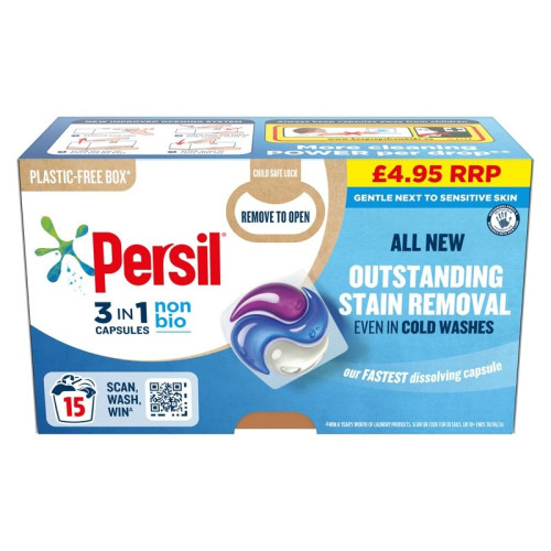 PERSIL NON BIO 3 IN ONE WASHING LAUNDRY CAPSULES 1x4x15s PMP &Acirc;&pound;4.95