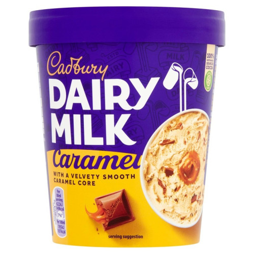 CADBURY DAIRY MILK CARAMEL ICE CREAM TUB 1x425ML