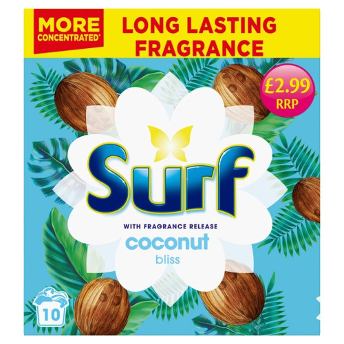 SURF COCONUT WASHING POWDER 10 WASHES 1x7x500G PMP &Acirc;&pound;2.99
