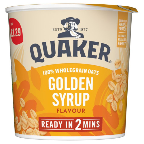 QUAKER SO SIMPLE GOLD SYRUP OAT POT 1x8x57G PMP &Acirc;&pound;1.29