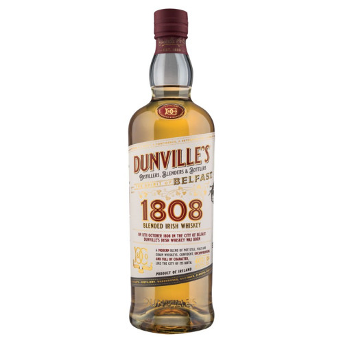 DUNNVILLES BLENDED 1808 IRISH WHISKEY BOTTLE 6x70CL