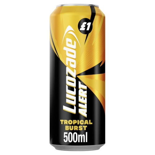LUCOZADE ALERT TROPICAL BURST CAN 1x12x500ML PMP &Acirc;&pound;1
