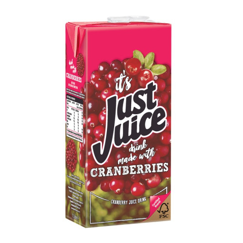 JUST JUICE CRANBERRY CARTON 1x12x1L
