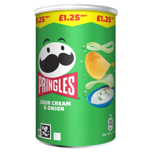 PRINGLES SOUR CREAM & ONION CRISPS 1x12x70G PMP &Acirc;&pound;1.25