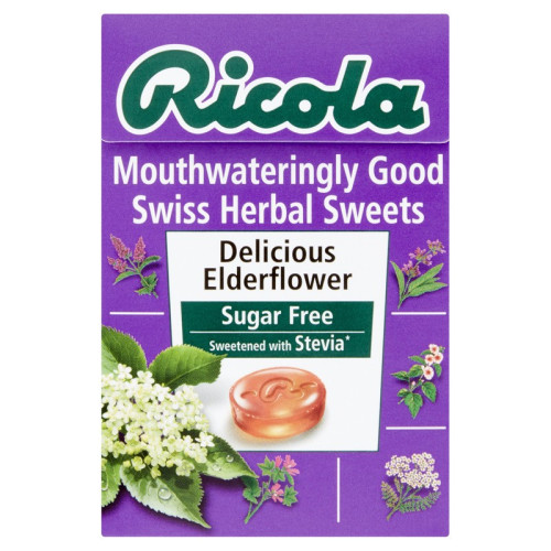 RICOLA ELDERFLOWER LOZENGES SUGAR FREE 1x10x45G