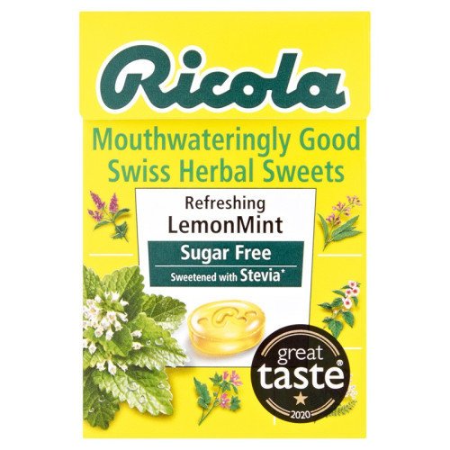 RICOLA LEMON MINT LOZENGES SUGAR FREE 1x10x45G