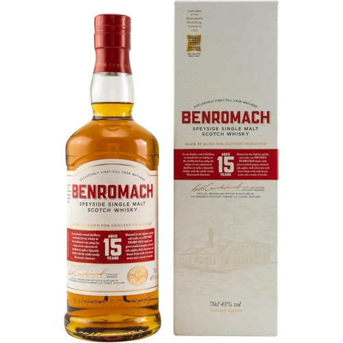 BENROMACH 15 YEAR WHISKY BOTTLE 1x70CL