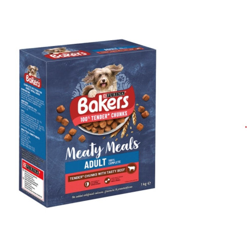 BAKERS MEATY MEAL SMALL BEEF & VEG DRY DOG FOOD 5x1KG PMP &Acirc;&pound;4.15