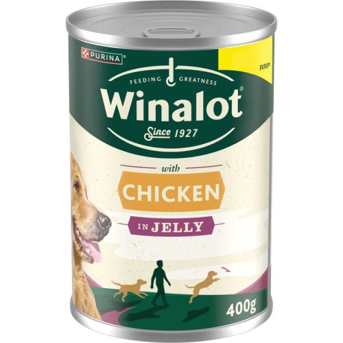 WINALOT ADULT CHICKEN IN JELLY WET DOG FOOD 1x12x400G PMP &Acirc;&pound;1.25