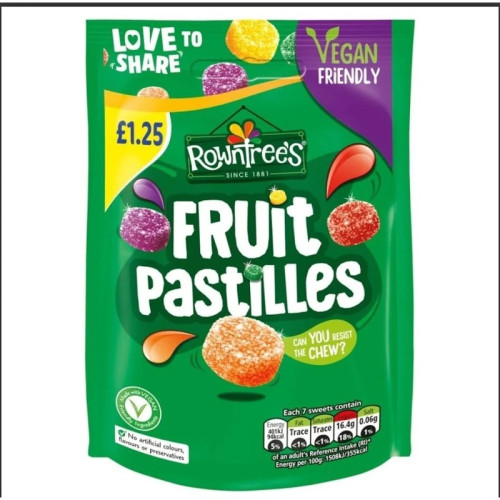 FRUIT PASTILLES VEGAN 1x10x120G PMP &Acirc;&pound;1.25