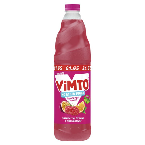 VIMTO SQUASH RASPBERRY ORANGE & PASSION FRUIT BOTTLE 1x12x725ML PMP &Acirc;&pound;1.65