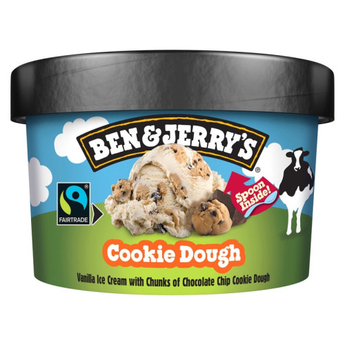 BEN & JERRYS COOKIE DOUGH ICE CREAM 12x100ML