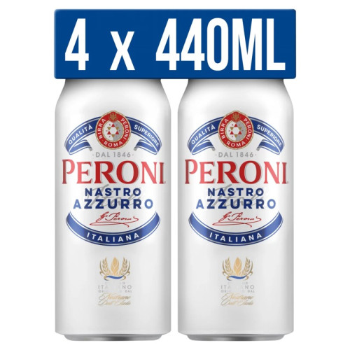 PERONI NAZZURO LAGER 4 PACK CAN 1x6x440ML