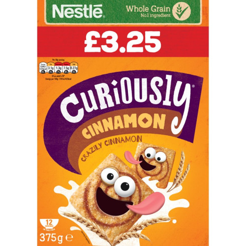 NESTLE CURIOUSLY CINNAMON CEREAL 1x6x375G PMP &Acirc;&pound;3.25