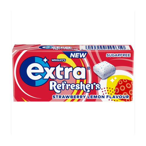 EXTRA REFRESHERS STRAWBERRY & LEMON CHEWING GUM 1x16x7PC
