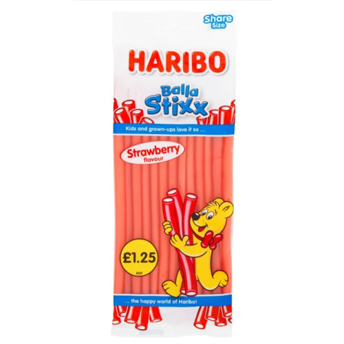 HARIBO BALLA STRAWBERRY STIXX 1x12x140G PMP &Acirc;&pound;1.25