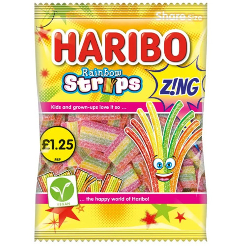 HARIBO RAINBOW STRIPS ZING 1x12x130G PMP &Acirc;&pound;1.25