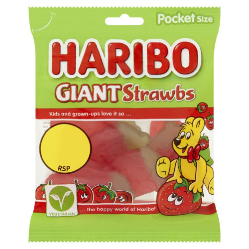 HARIBO GIANT STRAWBERRY SWEETS 1x20x60G PMP &Acirc;&pound;0.7