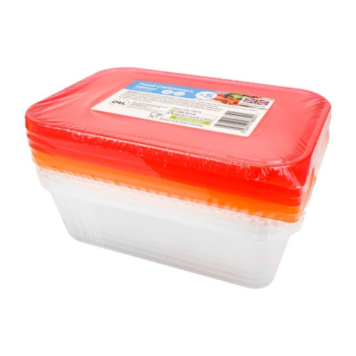 PLASTIC FOOD CONTAINER 5 PACK 12x5s