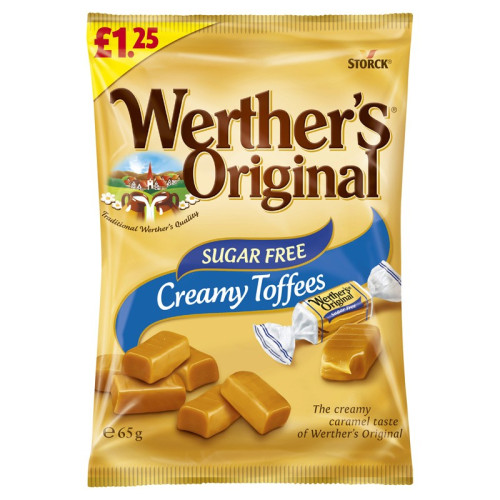 WERTHERS ORIGINAL CREAM TOFFEES SUGAR FREE 1x12x65G PMP &Acirc;&pound;1.25