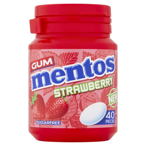 MENTOS SOUR STRAWBERRY CHEWING GUM 1x10x30G