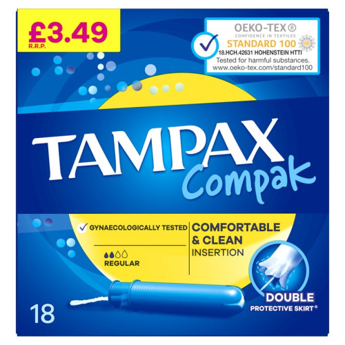 TAMPAX COMPAK REGULAR TAMPONS 1x6x18s PMP &Acirc;&pound;3.49