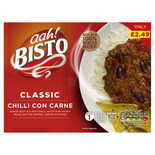 BISTO CLASSIC CHILLI CARNE 1x375G PMP &Acirc;&pound;2.49