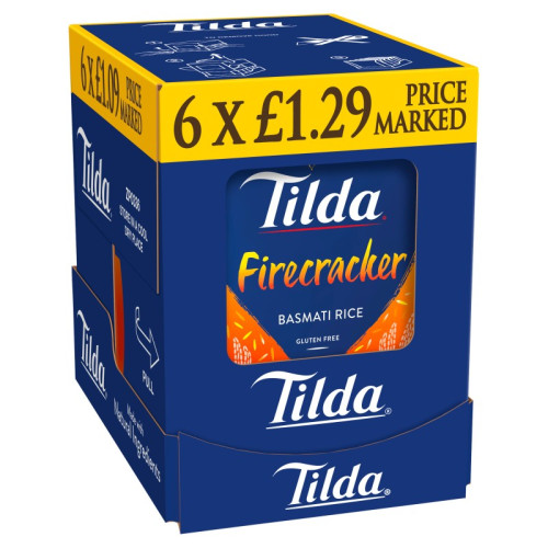 TILDA BASMATI FIERY RED CHILLI STEAMED RICE 1x6x250G PMP &Acirc;&pound;1.29