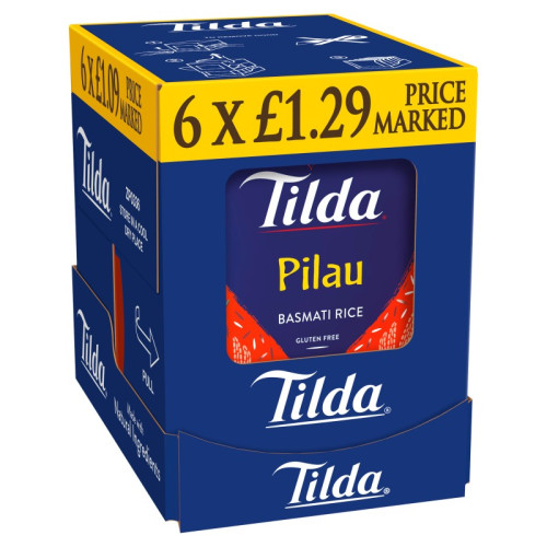 TILDA BASMATI PILAU STEAMED RICE 1x6x250G PMP &Acirc;&pound;1.29