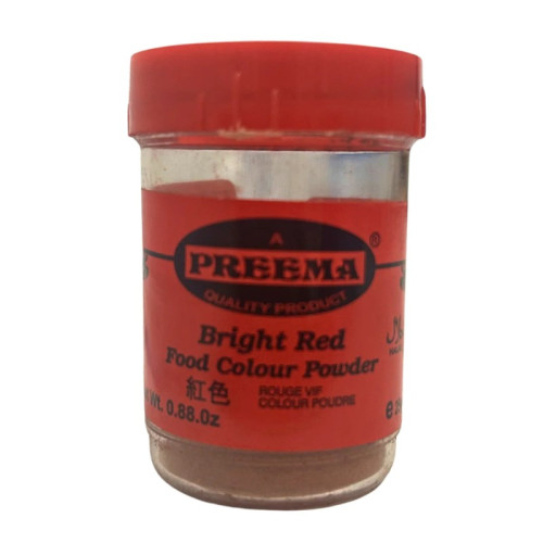 PREEMA BRIGHT RED FOOD COLOUR POWDER 1x12x25G