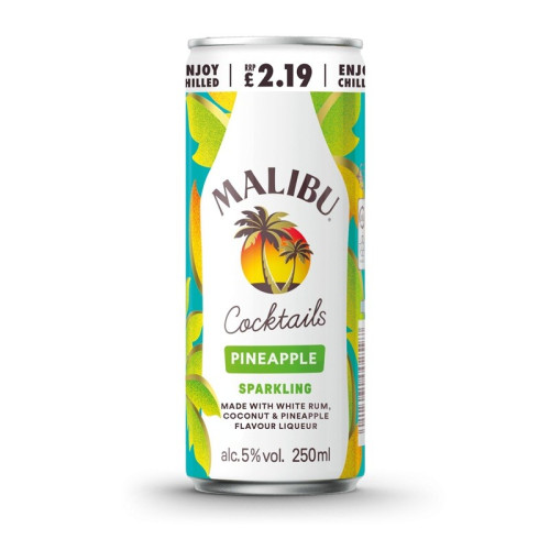 MALIBU PINEAPPLE READY TO DRINK CAN 1x12x250ML PMP &Acirc;&pound;2.19