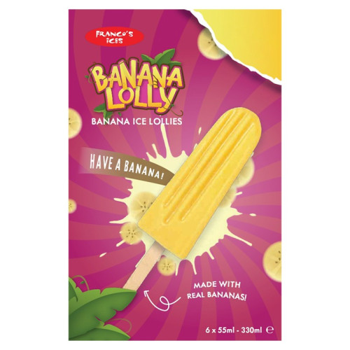 FRANCOS ICE BANANA ICE LOLLIES 1x330ML PMP &Acirc;&pound;2