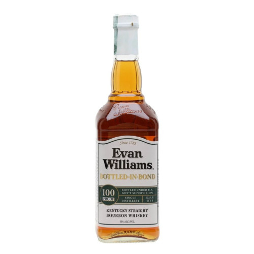 EVAN WILLIAMS BOTTLE IN BOND BOURBON WHISKEY BOTTLE 6x70CL