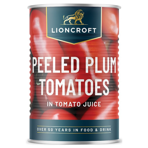 LIONCROFT PEELED TOMATOES TIN 1x12x400G