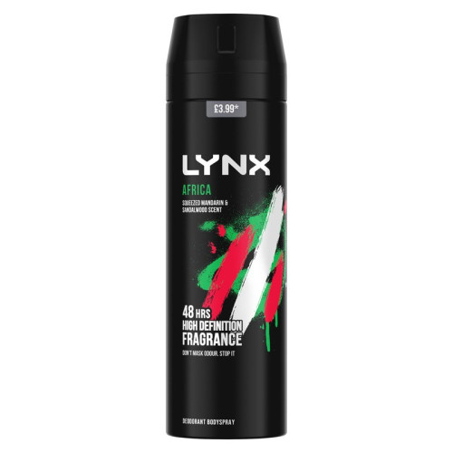 LYNX AFRICA BODY SPRAY 1x6x200ML PMP &Acirc;&pound;3.99