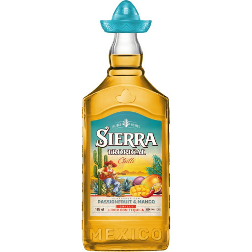 SIERRA LIQUEUR TROPICAL CHILLI TEQUILA BOTTLE 6x70CL