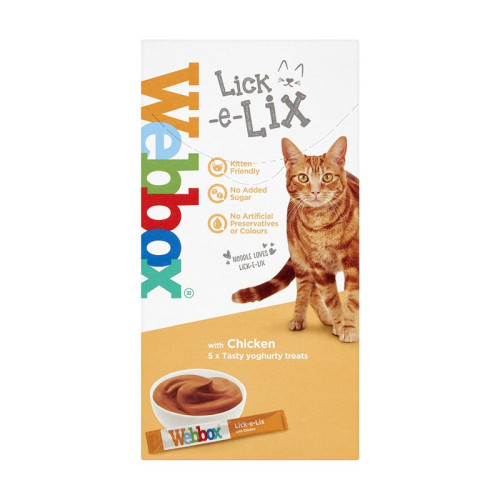 WEBBOX LICK E LIX WITH CHICKEN TASTY YOGURT CAT TREAT 1x10x5s