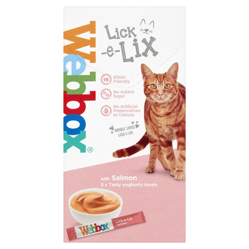 WEBBOX LICK E LIX WITH SALMON TASTY YOGURT CAT TREAT 1x10x5s
