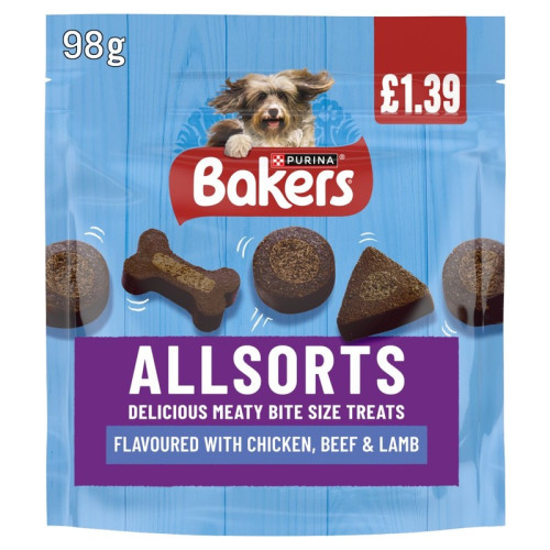 BAKERS ALLSORTS DOG TREAT 1x6x98G PMP &Acirc;&pound;1.39
