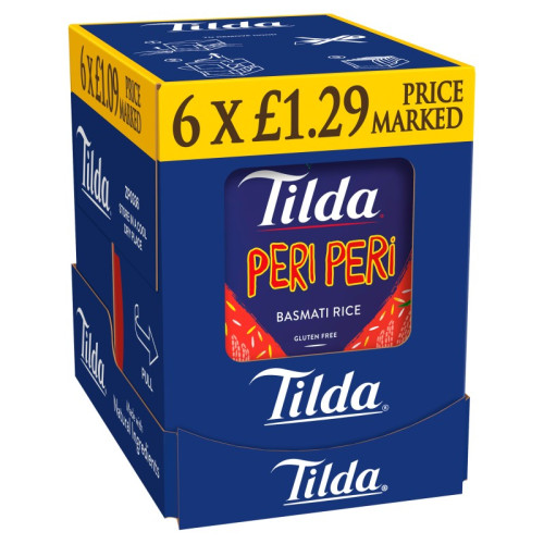TILDA BASMATI PERI PERI STEAMED RICE 1x6x250G PMP &Acirc;&pound;1.29