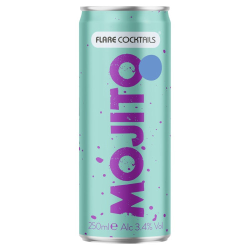FLARE COCKTAILS COCKTAIL MOJITO READY TO DRINK CAN 1x12x250ML PMP &Acirc;&pound;1.19