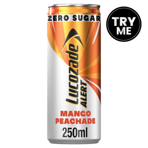 LUCOZADE ALERT MANGO PEACH SUGAR FREE CAN 1x12x500ML PMP &Acirc;&pound;1